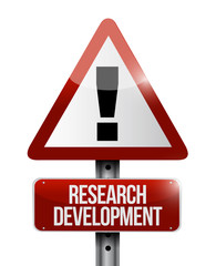 research development warning sign concept