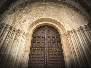 Portico of Santa Maria la Mayor cathedral, Siguenza, Spain