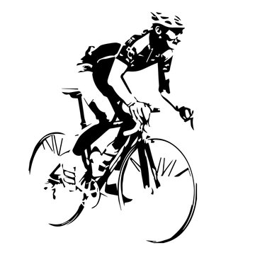 Cyclist vector silhouette