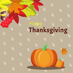Greeting card template for Thanksgiving Day
