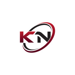 Modern Initial Logo Circle KN