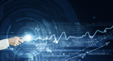 Glowing bulb in hand. Concept image