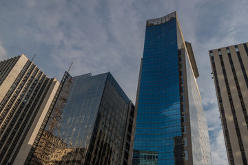 Fototapeta na wymiar View of skyscrapers along Avenida Paulista in Sao Paulo, Brazil