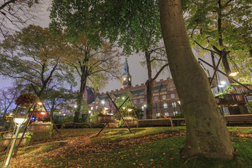 Traveling in the famous Tivoli park, Copenhagen