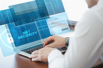 Business, technology, internet and networking concept. Young bus