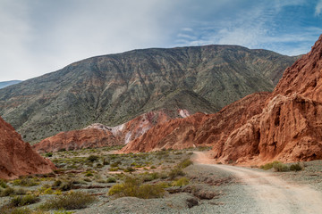 Colorful rock formations near Purmamarca village (Quebrada de Humahuaca valley), Argentina