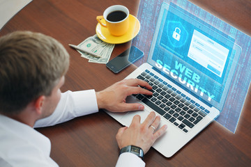 Business, technology, internet and networking concept. Young bus