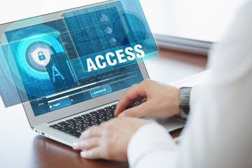 Business, technology, internet and networking concept. Young bus