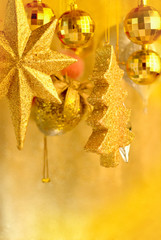 shiny  tree gifts and fire in christmas and newyear