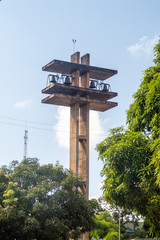 Bell tower of the cathedral of St Joseph in Macapa, Brazil