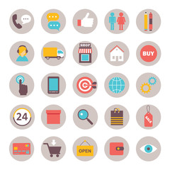 collection of flat icons for online shopping internet  infograph