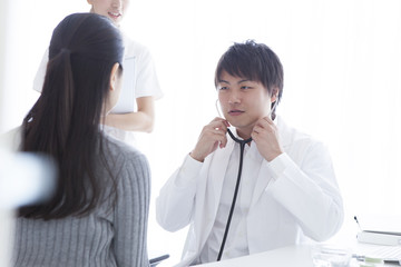 Women are undergoing medical examination