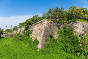 Obraz premium Osaka castle wall