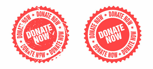 Vector Donate Now Rubber Stamp