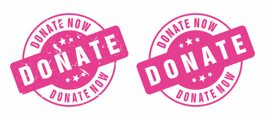 Vector Donate Now Rubber Stamp