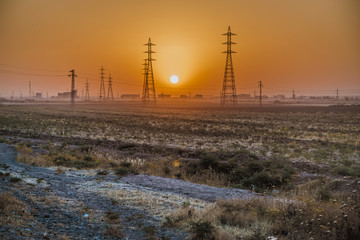 Sunset in Iraqi desert
