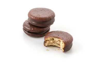 chocolate soft cake with marshmallow