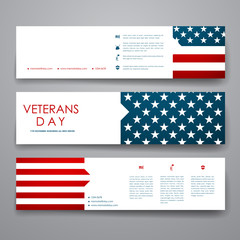 Set of modern design banner template in veterans day style
