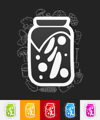 pickled vegetables paper sticker with hand drawn elements