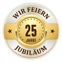 Goldener 25 Jahre Jubiläum Siegel