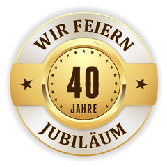 Goldener 40 Jahre Jubil&auml;um Siegel