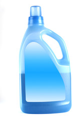 Cleaning detergent in a bottle isolated on white