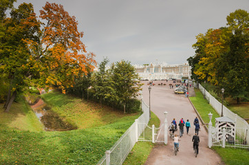 View from the Bridge Small Caprices  in the Alexander Park, Tsarskoye Selo, Saint-Petersburg, Russia.