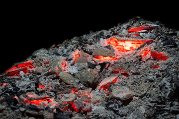Charcoal is extinguished