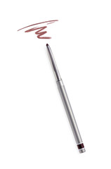 Cosmetic pencil and stroke isolated on white 