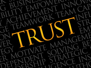Obraz premium Trust word cloud, business concept