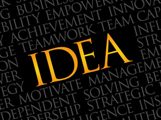 Idea word cloud, business concept
