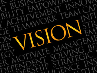 Vision word cloud, business concept