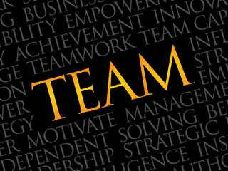 Team word cloud, business concept