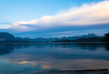 lake with mountain view