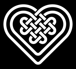 Celtic heart knot isolated illustration