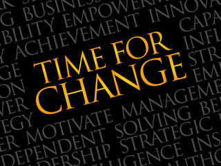 Time for change word cloud, business concept