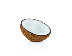 coconut on white background