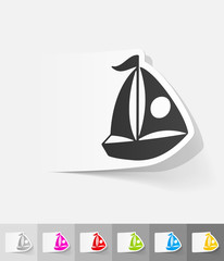 realistic design element. sailing boats