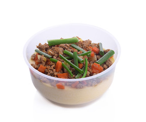 Steamed egg with vegetable,carrot,pumpkin,spring onion and pork