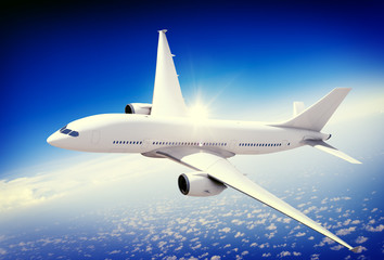 Obraz premium Aircraft Midair Public Transportation Flying concept