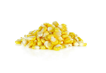 Ripe corn isolated on white background