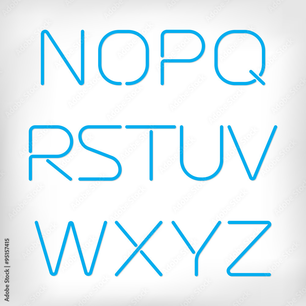Poster modern minimal rounded font alphabet set.