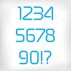 Modern minimal rounded font alphabet numbers set.