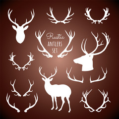 rustic antlers set   © Giraphics