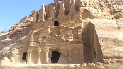 Temple in rock. Petra. Jordan