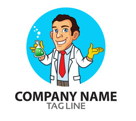 Scientist Cartoon Logo