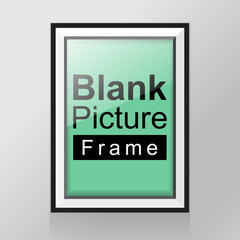 Empty frame template on with shadow on the wall