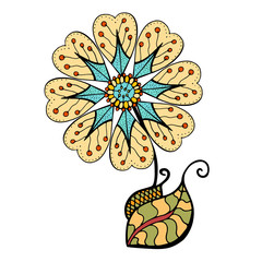 colored doodle flower