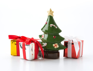 gift box with christmas tree