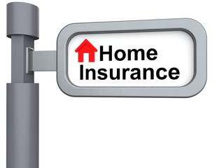 3d signpost with home insurance text